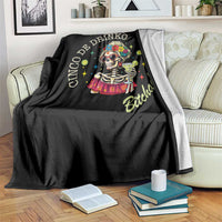Cinco De Drinko Bitchachos Throw Blanket Funny Skeleton Drinking Margarita Fiesta Party