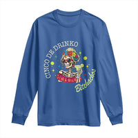 Cinco De Drinko Bitchachos Long Sleeve Shirt Funny Skeleton Drinking Margarita Fiesta Party