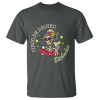 Cinco De Drinko Bitchachos T Shirt Funny Skeleton Drinking Margarita Fiesta Party