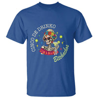 Cinco De Drinko Bitchachos T Shirt Funny Skeleton Drinking Margarita Fiesta Party