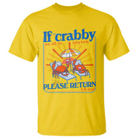 If Crabby Please Return To The Beach T Shirt Funny Summer Crab