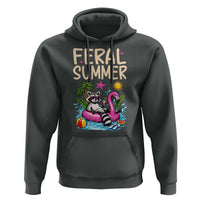 Funny Beach Raccoon Hoodie Feral Summer Vacation Gift