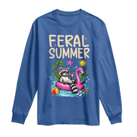 Funny Beach Raccoon Long Sleeve Shirt Feral Summer Vacation Gift