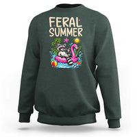 Funny Beach Raccoon Sweatshirt Feral Summer Vacation Gift