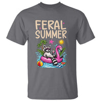 Funny Beach Raccoon T Shirt Feral Summer Vacation Gift
