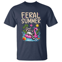 Funny Beach Raccoon T Shirt Feral Summer Vacation Gift
