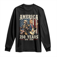 250 Years America Anniversary Long Sleeve Shirt Vintage President Playing Guitar 4th of July