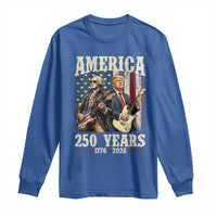 250 Years America Anniversary Long Sleeve Shirt Vintage President Playing Guitar 4th of July