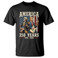 250 Years America Anniversary T Shirt Vintage President Playing Guitar 4th of July