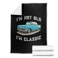 I'm Not Old I'm Classic Throw Blanket Vintage 1957 Turquoise Classic Car