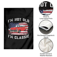 I'm Not Old I'm Classic Garden Flag Vintage 1957 Hot Rod Silhouette Patriotic American Flag