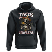 Tacos and Cervezas Hoodie Funny Skeleton Drinking Beer Lovers - Wonder Print Shop