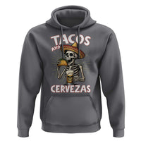 Tacos and Cervezas Hoodie Funny Skeleton Drinking Beer Lovers - Wonder Print Shop