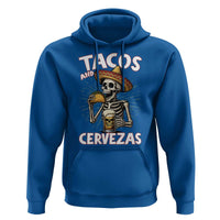 Tacos and Cervezas Hoodie Funny Skeleton Drinking Beer Lovers - Wonder Print Shop