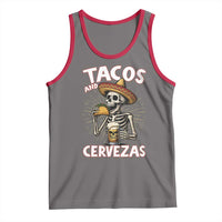 Tacos and Cervezas Tank Top Funny Skeleton Drinking Beer Lovers - Wonder Print Shop