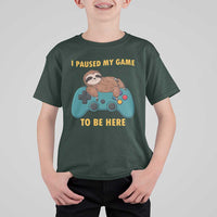 I Paused My Game To Be Here T Shirt For Kid Funny Sloth Gamer Video Games - Wonder Print Shop