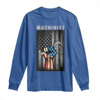 Machinist Patriotic US Flag Long Sleeve Shirt - Wonder Print Shop