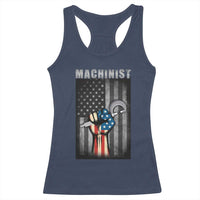 Machinist Patriotic US Flag Racerback Tank Top - Wonder Print Shop