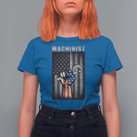 Machinist Patriotic US Flag T Shirt For Women - Wonder Print Shop