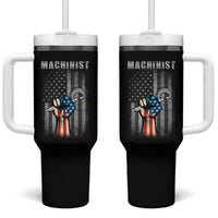 Machinist Patriotic US Flag Tumbler With Handle - Wonder Print Shop