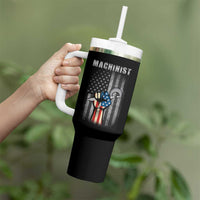 Machinist Patriotic US Flag Tumbler With Handle - Wonder Print Shop