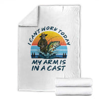 Funny Skeleton Camo Fishing Throw Blanket I Can Not Work Today My Arm Is In A Cast - Wonder Print Shop