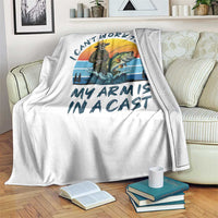 Funny Skeleton Camo Fishing Throw Blanket I Can Not Work Today My Arm Is In A Cast - Wonder Print Shop