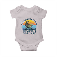 Funny Skeleton Camo Fishing Baby Onesie I Can Not Work Today My Arm Is In A Cast - Wonder Print Shop