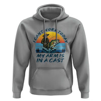 Funny Skeleton Camo Fishing Hoodie I Can Not Work Today My Arm Is In A Cast - Wonder Print Shop