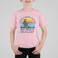 Funny Skeleton Camo Fishing T Shirt For Kid I Can Not Work Today My Arm Is In A Cast - Wonder Print Shop