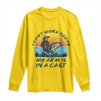 Funny Skeleton Camo Fishing Long Sleeve Shirt I Can Not Work Today My Arm Is In A Cast - Wonder Print Shop