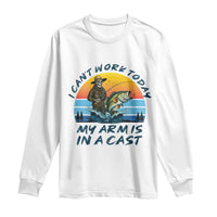 Funny Skeleton Camo Fishing Long Sleeve Shirt I Can Not Work Today My Arm Is In A Cast - Wonder Print Shop
