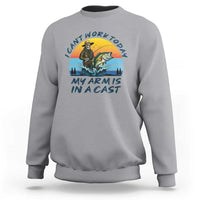 Funny Skeleton Camo Fishing Sweatshirt I Can Not Work Today My Arm Is In A Cast - Wonder Print Shop