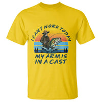 Funny Skeleton Camo Fishing T Shirt I Can Not Work Today My Arm Is In A Cast - Wonder Print Shop