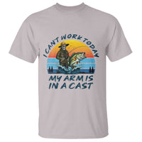 Funny Skeleton Camo Fishing T Shirt I Can Not Work Today My Arm Is In A Cast - Wonder Print Shop