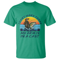 Funny Skeleton Camo Fishing T Shirt I Can Not Work Today My Arm Is In A Cast - Wonder Print Shop