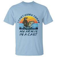 Funny Skeleton Camo Fishing T Shirt I Can Not Work Today My Arm Is In A Cast - Wonder Print Shop