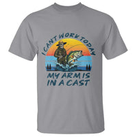 Funny Skeleton Camo Fishing T Shirt I Can Not Work Today My Arm Is In A Cast - Wonder Print Shop