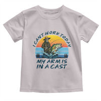 Funny Skeleton Camo Fishing Toddler T Shirt I Can Not Work Today My Arm Is In A Cast - Wonder Print Shop