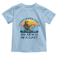 Funny Skeleton Camo Fishing Toddler T Shirt I Can Not Work Today My Arm Is In A Cast - Wonder Print Shop