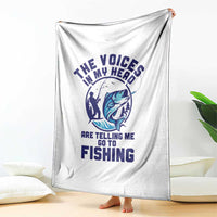 Funny Fisherman Throw Blanket The Voices In My Head Are Telling Me To Go Fishing - Wonder Print Shop