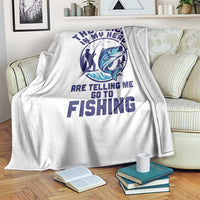 Funny Fisherman Throw Blanket The Voices In My Head Are Telling Me To Go Fishing - Wonder Print Shop