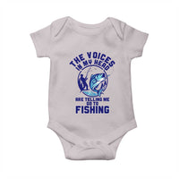 Funny Fisherman Baby Onesie The Voices In My Head Are Telling Me To Go Fishing - Wonder Print Shop