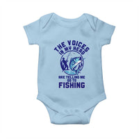Funny Fisherman Baby Onesie The Voices In My Head Are Telling Me To Go Fishing - Wonder Print Shop