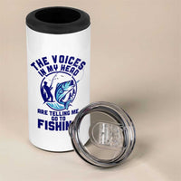 Funny Fisherman 4 in 1 Can Cooler Tumbler The Voices In My Head Are Telling Me To Go Fishing - Wonder Print Shop