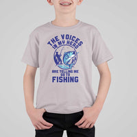 Funny Fisherman T Shirt For Kid The Voices In My Head Are Telling Me To Go Fishing - Wonder Print Shop
