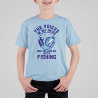 Funny Fisherman T Shirt For Kid The Voices In My Head Are Telling Me To Go Fishing - Wonder Print Shop