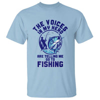 Funny Fisherman T Shirt The Voices In My Head Are Telling Me To Go Fishing - Wonder Print Shop