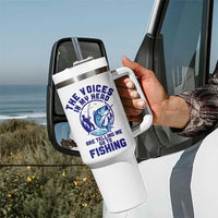 Funny Fisherman Tumbler With Handle The Voices In My Head Are Telling Me To Go Fishing - Wonder Print Shop