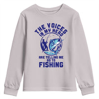 Funny Fisherman Youth Sweatshirt The Voices In My Head Are Telling Me To Go Fishing - Wonder Print Shop